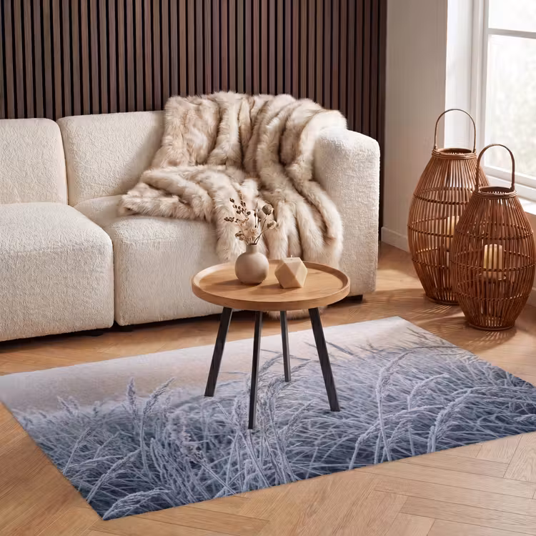 Rijp - Gras - Kristallen - Winter - Minimalistisch Vloerkleed Rechthoek klein -atmosphere_sfeer2_global