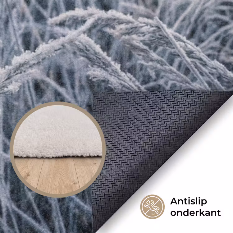 Rijp - Gras - Kristallen - Winter - Minimalistisch Vloerkleed Rechthoek klein -uniquesellingpoint_antislip_NL_DE