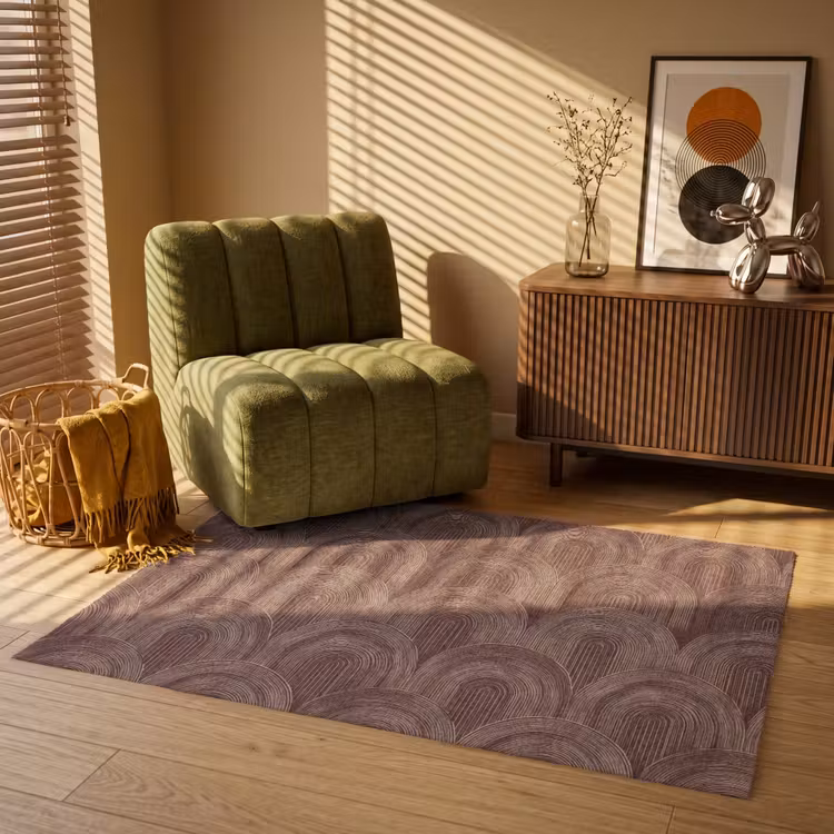 Ritmisch - Effect - Bruin Vloerkleed Rechthoek klein 1091 -atmosphere_sfeer1_global