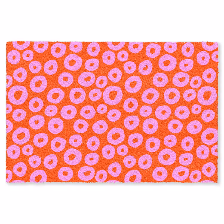 Rondjes - Roze - Rood Vloerkleed Rechthoek klein 1091 -3d