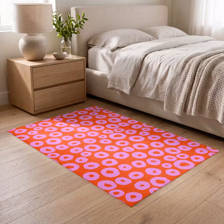 Rondjes - Roze - Rood Vloerkleed Rechthoek klein 1091 -atmosphere_sfeer3_global