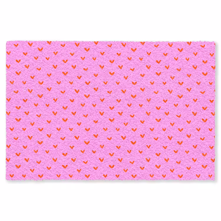Rood - Hartjes - Roze - Patroon Vloerkleed Rechthoek klein 1091 -3d
