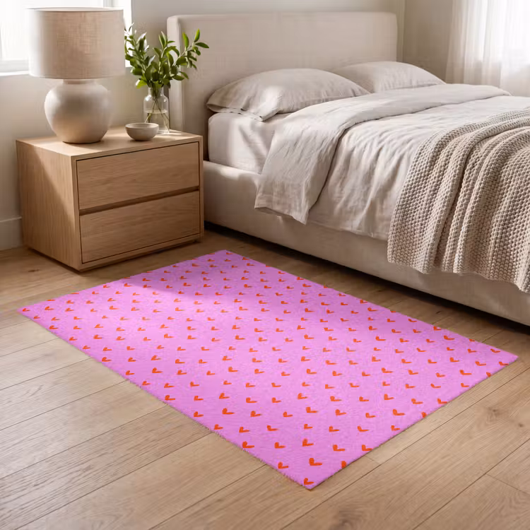 Rood - Hartjes - Roze - Patroon Vloerkleed Rechthoek klein 1091 -atmosphere_sfeer3_global