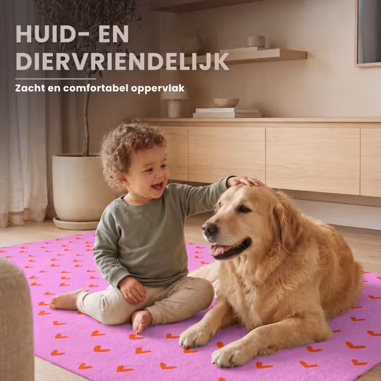 Rood - Hartjes - Roze - Patroon Vloerkleed Rechthoek klein 1091 -uniquesellingpoint_zacht_NL