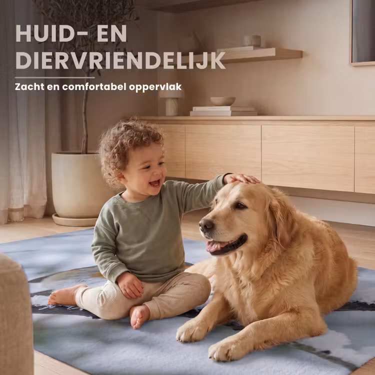 Roodborstje - Tak - Sneeuw - Winter - Levendig Vloerkleed Rechthoek klein -uniquesellingpoint_zacht_NL