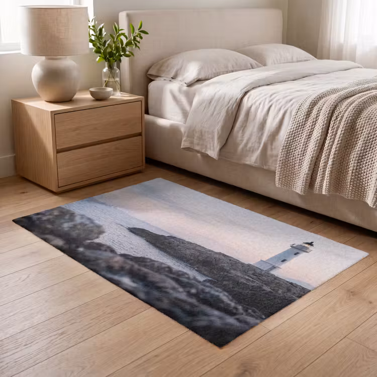 Rotsen - Vuurtoren - Wit Vloerkleed Rechthoek klein -atmosphere_sfeer3_global