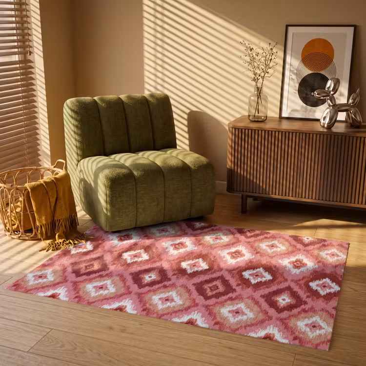 Roze - Penseelstreken - Abstract - Patroon Vloerkleed Rechthoek klein 1091 -atmosphere_sfeer1_global