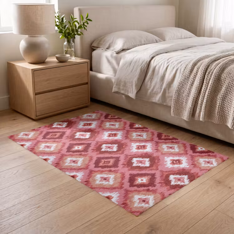Roze - Penseelstreken - Abstract - Patroon Vloerkleed Rechthoek klein 1091 -atmosphere_sfeer3_global