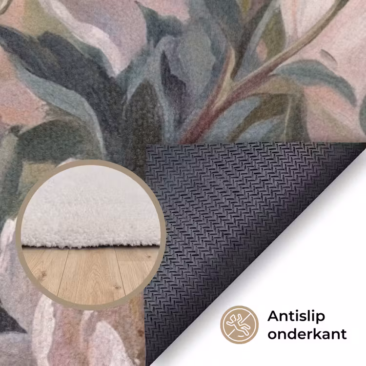 Rozen - Illustratie - Roze Vloerkleed Rechthoek klein -uniquesellingpoint_antislip_NL