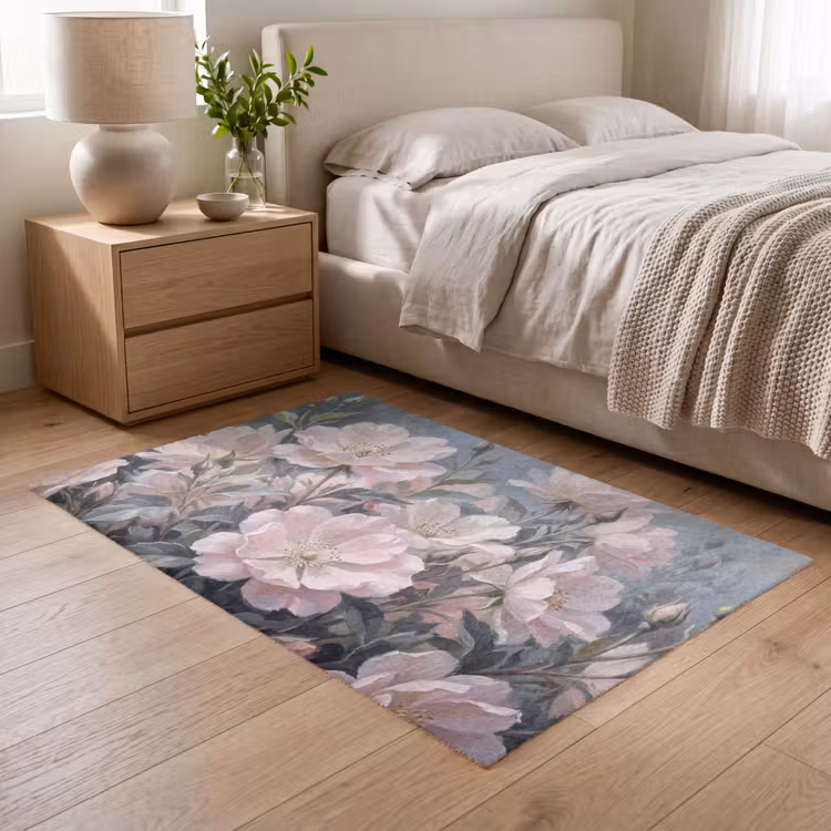 Rozen - Illustratie - Roze Vloerkleed Rechthoek klein -atmosphere_sfeer3_global
