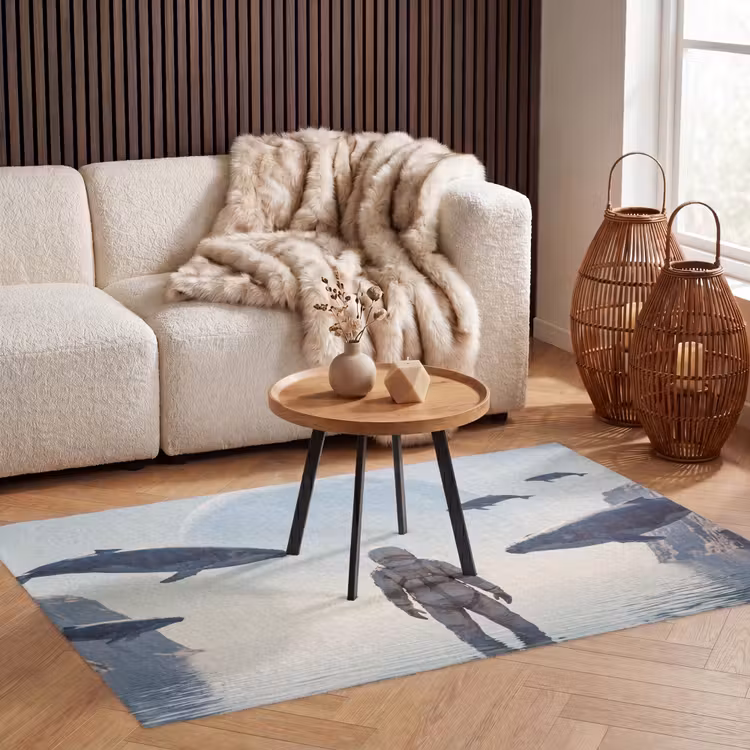 Vloerkleed - Ruimtevaarder - Walvis - Fantasie - Ruimtevaarder - Walvis - Fantasie Vloerkleed Rechthoek klein