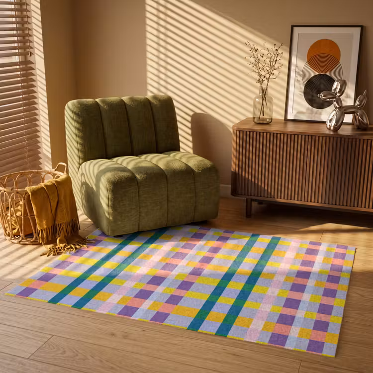 Ruit - Patroon - Kleurrijk Vloerkleed Rechthoek klein 1091 -atmosphere_sfeer1_global
