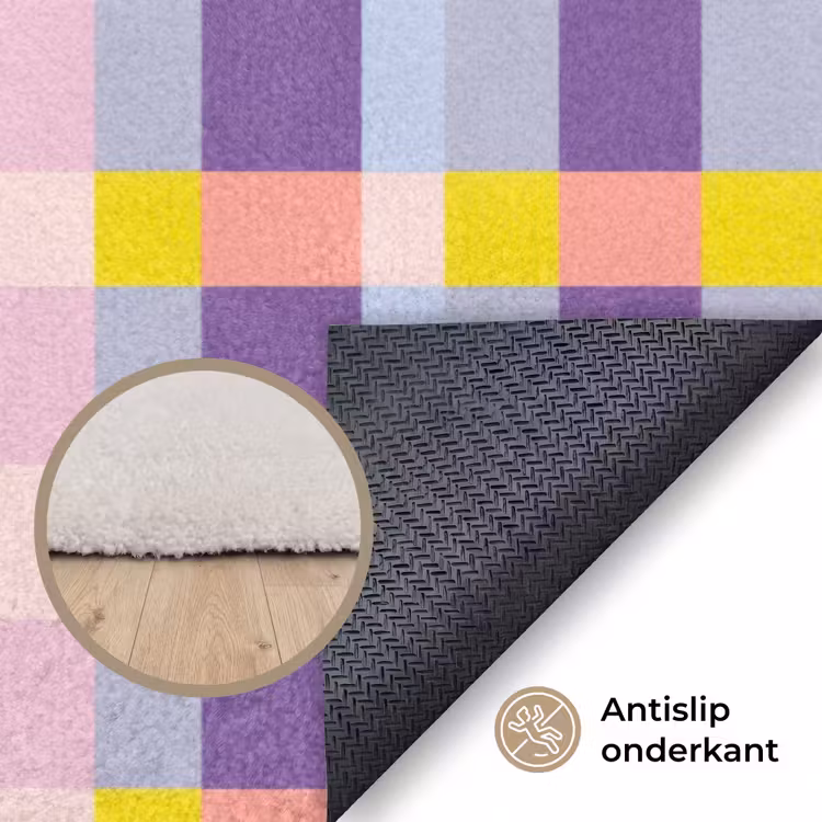 Ruit - Patroon - Kleurrijk Vloerkleed Rechthoek klein 1091 -uniquesellingpoint_antislip_NL