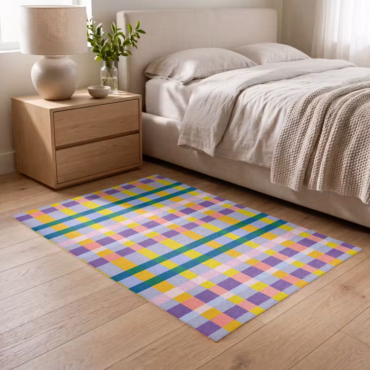 Ruit - Patroon - Kleurrijk Vloerkleed Rechthoek klein 1091 -atmosphere_sfeer3_global