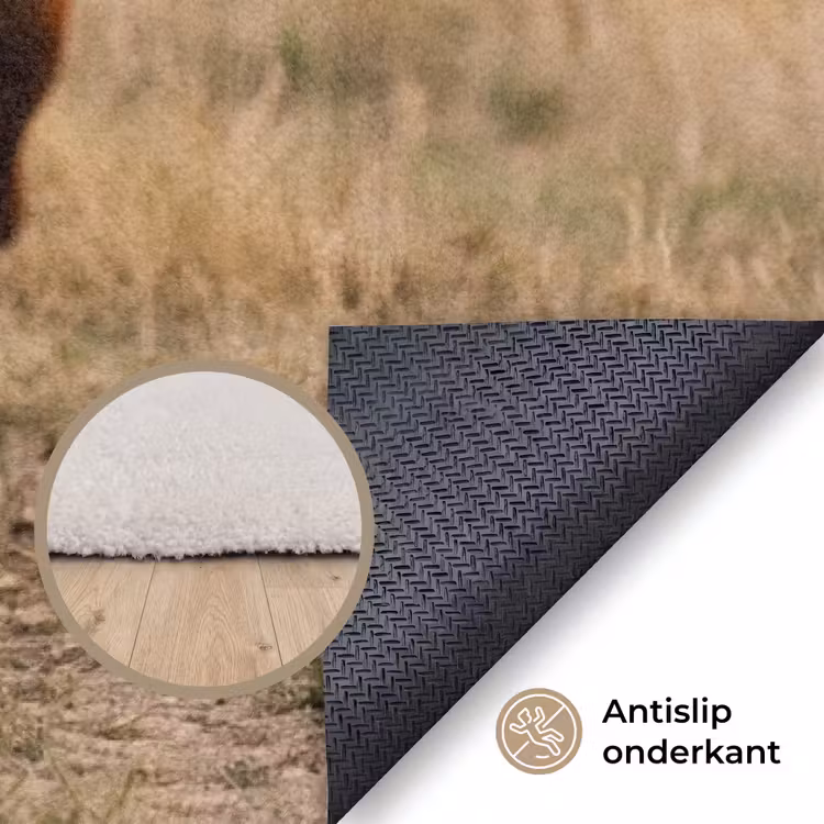 Runderen - Kudde - Landschap - Weide - Rustig Vloerkleed Rechthoek klein -uniquesellingpoint_antislip_NL