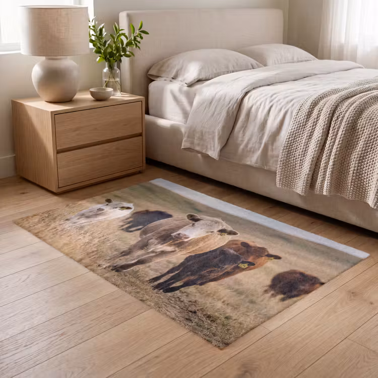 Runderen - Kudde - Landschap - Weide - Rustig Vloerkleed Rechthoek klein -atmosphere_sfeer3_global