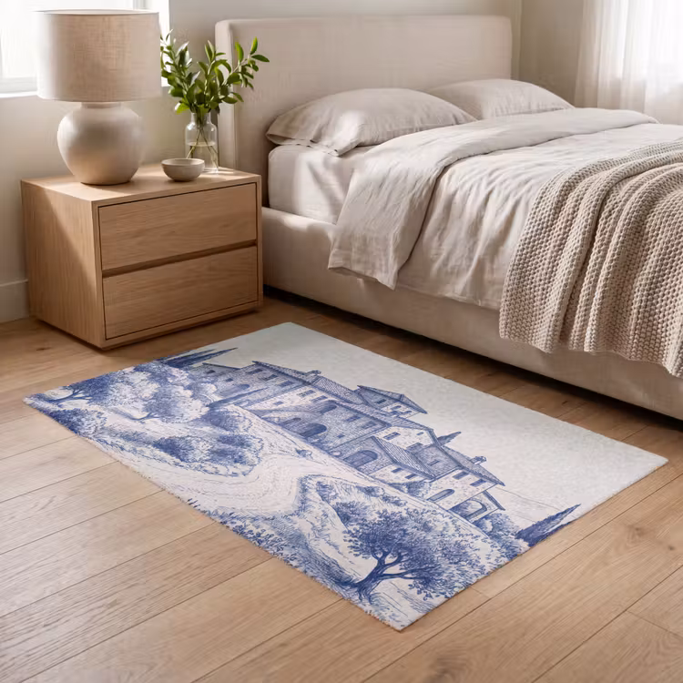 Rustiek - Landgoed - Blauw Vloerkleed Rechthoek klein -atmosphere_sfeer3_global