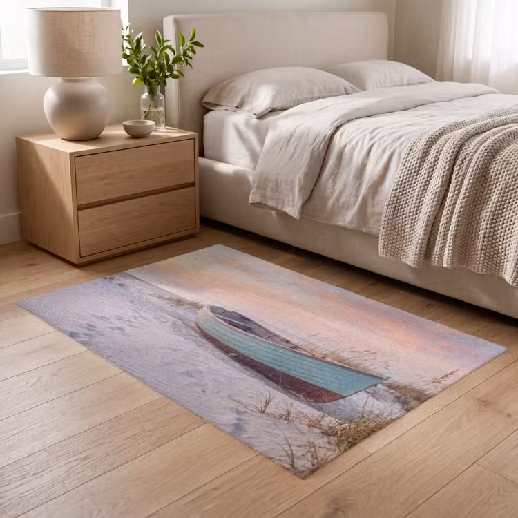 Rustiek - Roeiboot - Zandstrand Vloerkleed Rechthoek klein -atmosphere_sfeer3_global