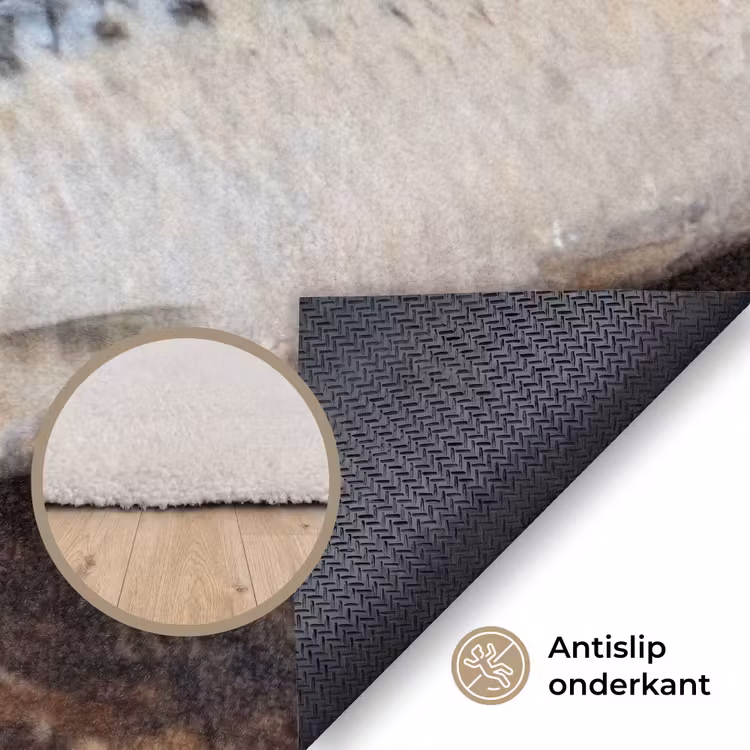 Vloerkleed - Sardientje - krant - snijplank - Sardientje - krant - snijplank Vloerkleed Rechthoek klein