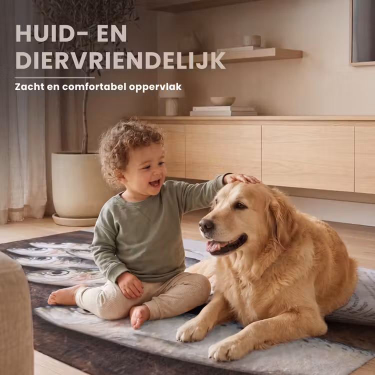 Vloerkleed - Sardientje - krant - snijplank - Sardientje - krant - snijplank Vloerkleed Rechthoek klein