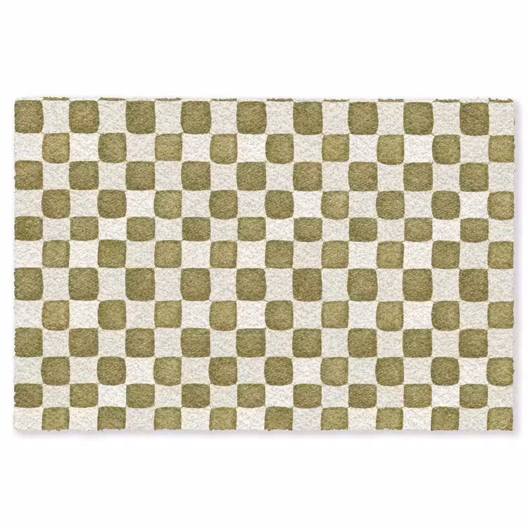 Schaak - Patroon - Groen Vloerkleed Rechthoek klein 1091 -3d