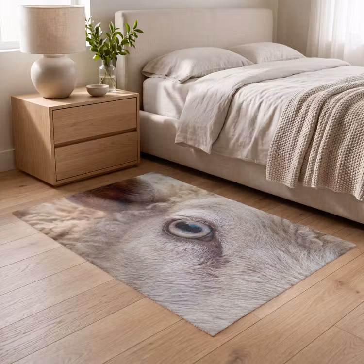 Schaap - Oog - Wit Vloerkleed Rechthoek klein -atmosphere_sfeer3_global
