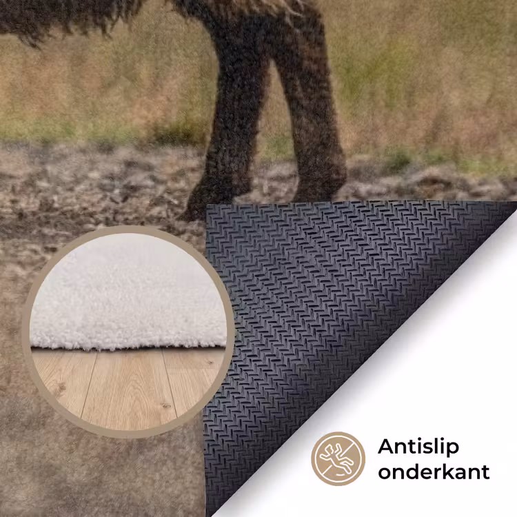 Schapen - Bruin - Wit - Grindpad Vloerkleed Rechthoek klein -uniquesellingpoint_antislip_NL_DE