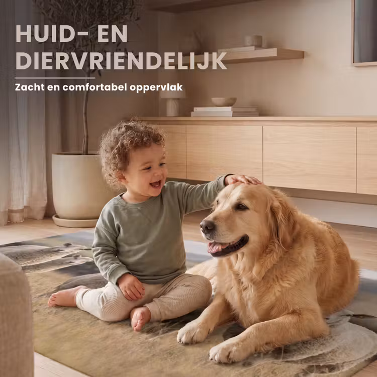 Schapen - Weidenlandschap - Heuvels Vloerkleed Rechthoek klein -uniquesellingpoint_zacht_NL