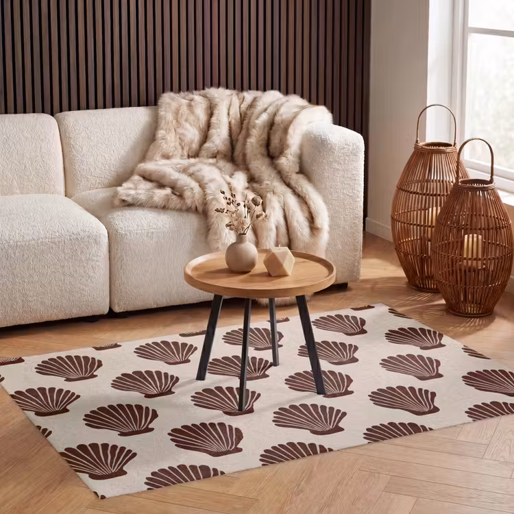 Schelpen - Bruin - Patroon Vloerkleed Rechthoek klein -atmosphere_sfeer2_global