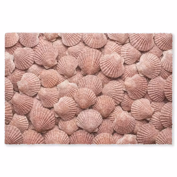 Schelpen - Patroon - Roze Vloerkleed Rechthoek klein -3d