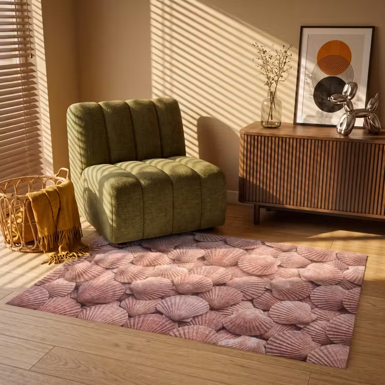 Schelpen - Patroon - Roze Vloerkleed Rechthoek klein -atmosphere_sfeer1_global