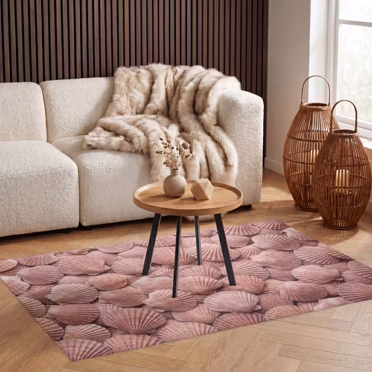Schelpen - Patroon - Roze Vloerkleed Rechthoek klein -atmosphere_sfeer2_global