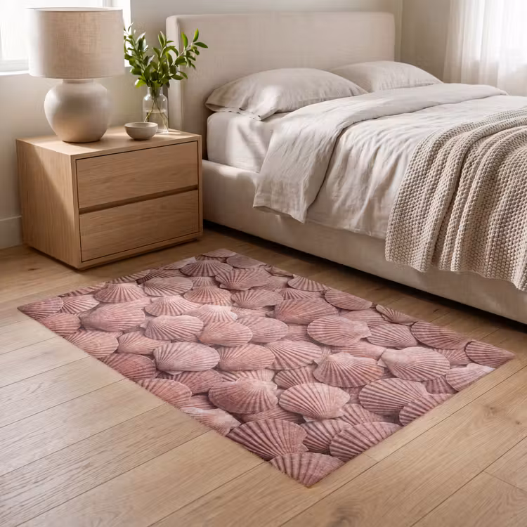 Schelpen - Patroon - Roze Vloerkleed Rechthoek klein -atmosphere_sfeer3_global