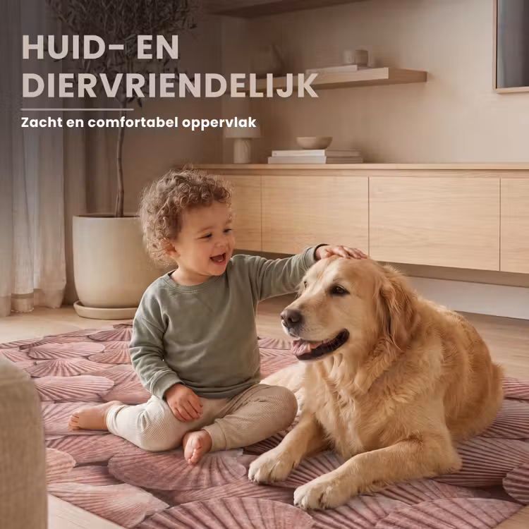Schelpen - Patroon - Roze Vloerkleed Rechthoek klein -uniquesellingpoint_zacht_NL