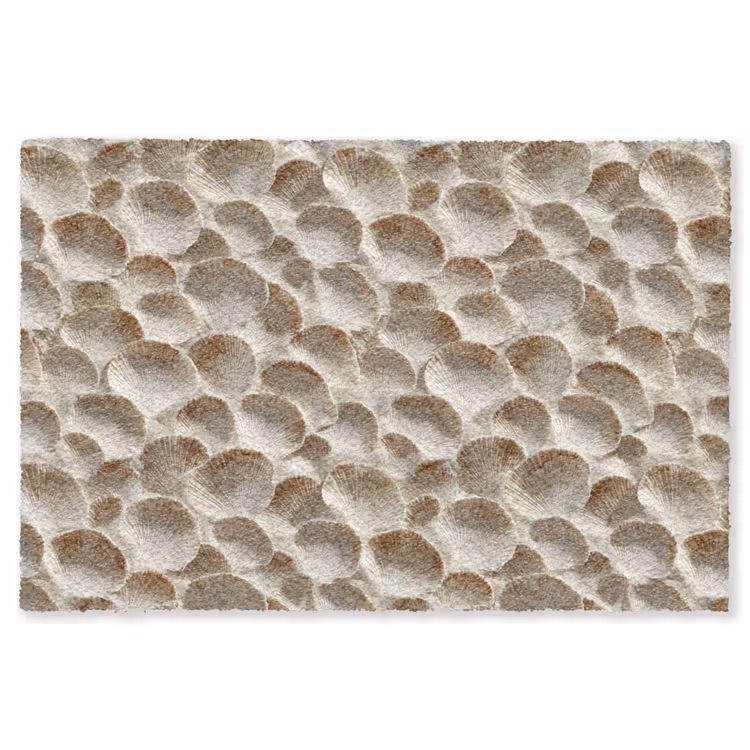 Schelpen - Waaiervorm - Wit Vloerkleed Rechthoek klein 1091 -3d