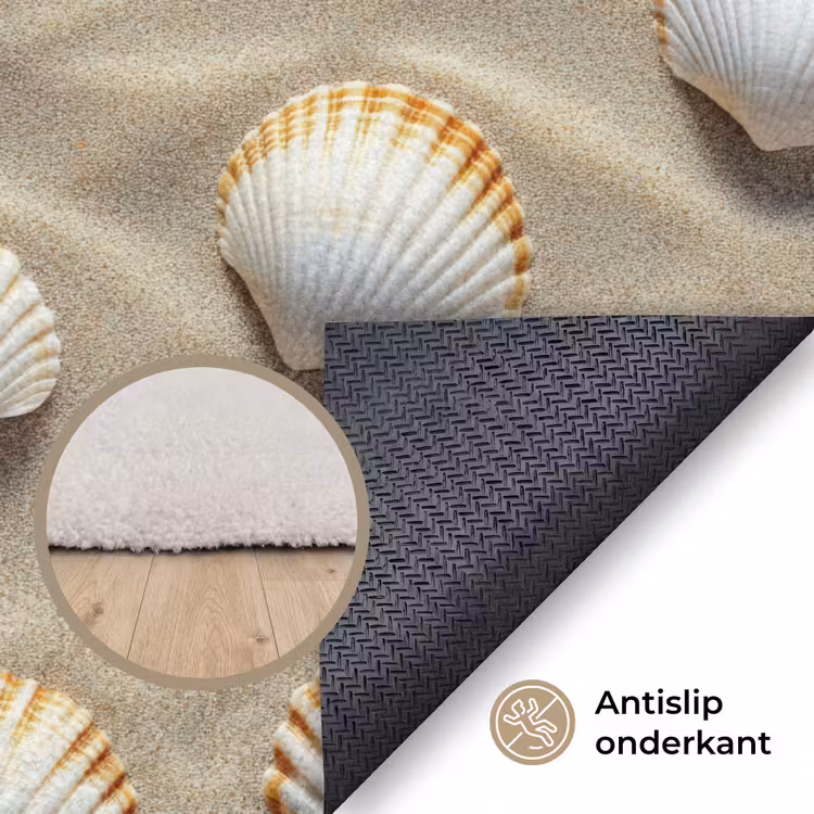 Schelpen - Zand - Maritiem Vloerkleed Rechthoek klein 1091 -uniquesellingpoint_antislip_NL_DE