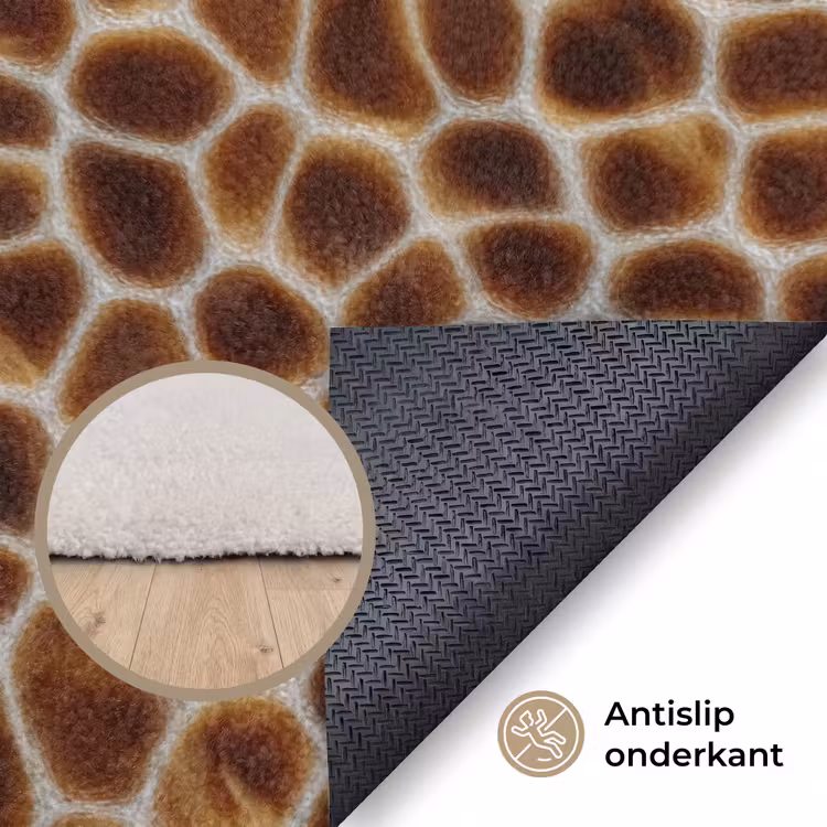 Schildpad - Patroon - Bruin Vloerkleed Rechthoek klein 1091 -uniquesellingpoint_antislip_NL_DE