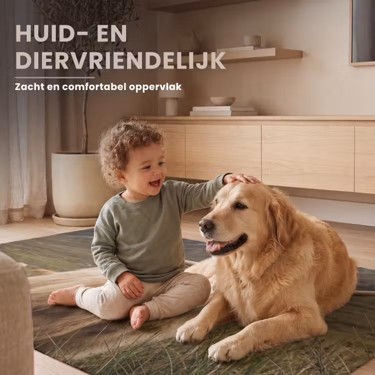 Schotse hooglander - Bergen - Grasveld Vloerkleed Rechthoek klein -uniquesellingpoint_zacht_NL