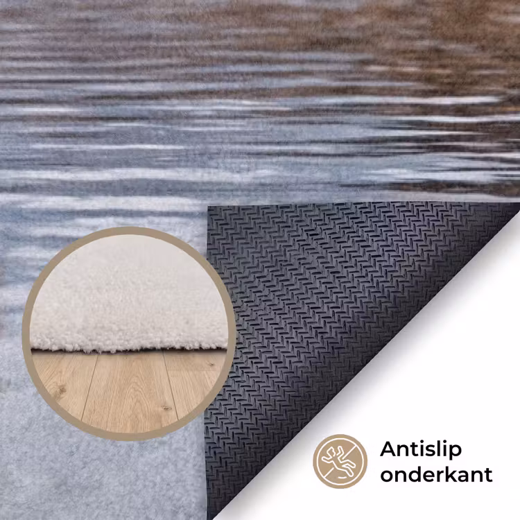 Schotse hooglander - Bruin - Water Vloerkleed Rechthoek klein -uniquesellingpoint_antislip_NL_DE