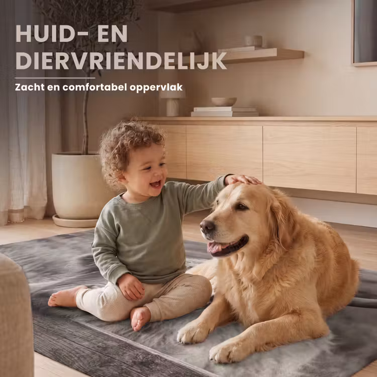 Schotse hooglander - Zwart - Wit - Hout Vloerkleed Rechthoek klein -uniquesellingpoint_USP_zachtNL_DE