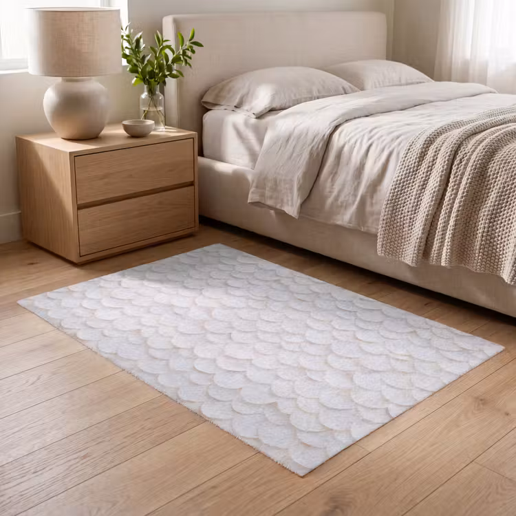 Schubben - Wit - Elegant Vloerkleed Rechthoek klein 1091 -atmosphere_sfeer3_global