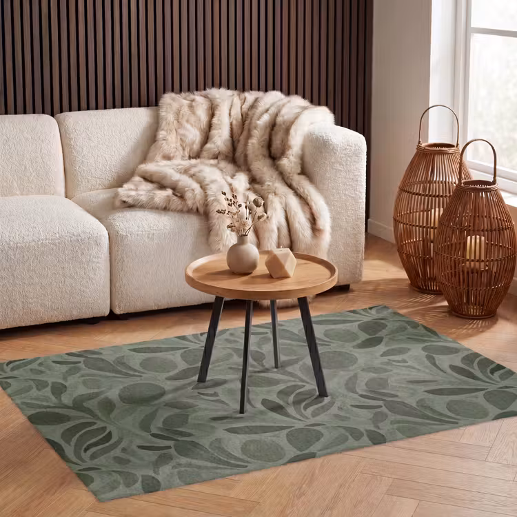Sereen - Bladeren - Groen Vloerkleed Rechthoek klein 1091 -atmosphere_sfeer2_global