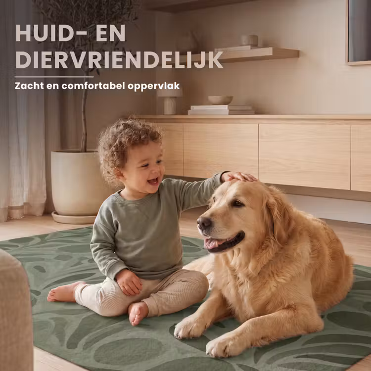 Sereen - Bladeren - Groen Vloerkleed Rechthoek klein 1091 -uniquesellingpoint_zacht_NL