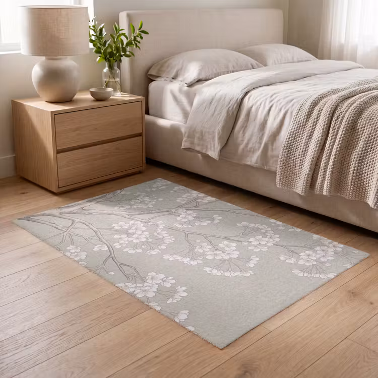 Sereen - Bloesem - Wit Vloerkleed Rechthoek klein -atmosphere_sfeer3_global