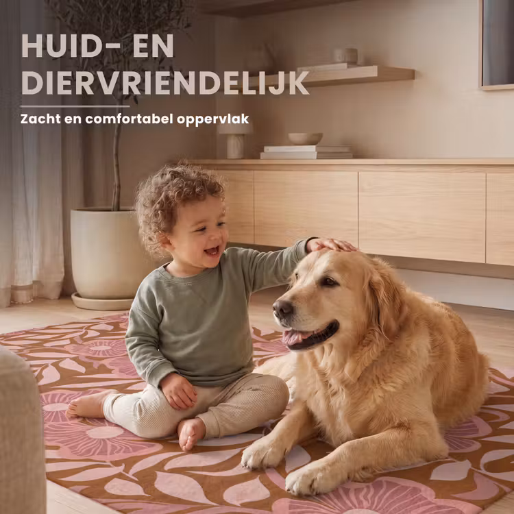 Sfeer - Bloemen - Roze Vloerkleed Rechthoek klein 1091 -uniquesellingpoint_zacht_NL