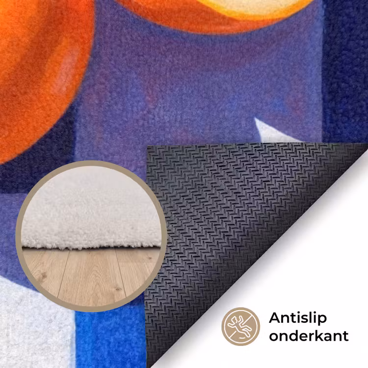Vloerkleed - Sinaasappel - Geruit - Eten - Sinaasappel - Geruit - Eten Vloerkleed Rechthoek klein