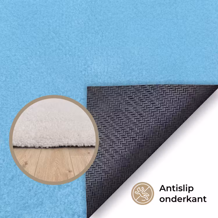 Smiley - Blauw - Bliksem Vloerkleed Rechthoek klein -uniquesellingpoint_antislip_NL