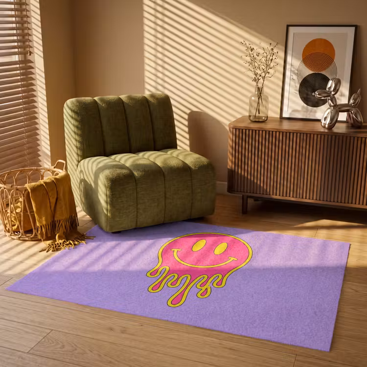 Smiley - Drip - Neon Vloerkleed Rechthoek klein -atmosphere_sfeer1_global
