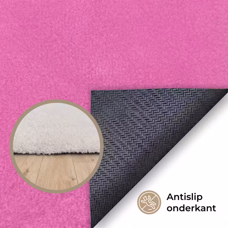Smiley - Vrolijk - Roze Vloerkleed Rechthoek klein -uniquesellingpoint_antislip_NL_DE