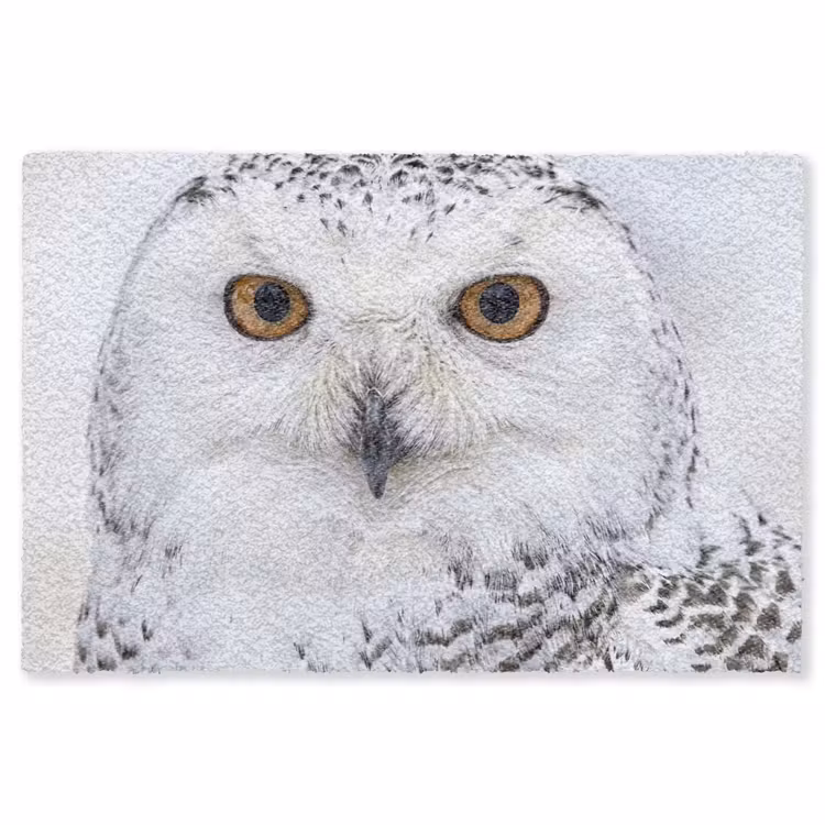 Sneeuwuil - Oog - Wildlife - Wit Vloerkleed Rechthoek klein -3d